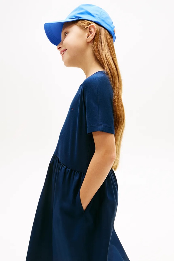 Tommy Hilfiger rochie din bumbac KG0KG09528.128.176.PPY2 bleumarin