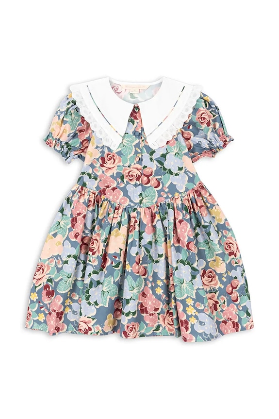 Konges Sløjd rochie babydoll din bumbac COEUR COLLAR DRESS GOTS KS105141.PPY2 multicolor SS26