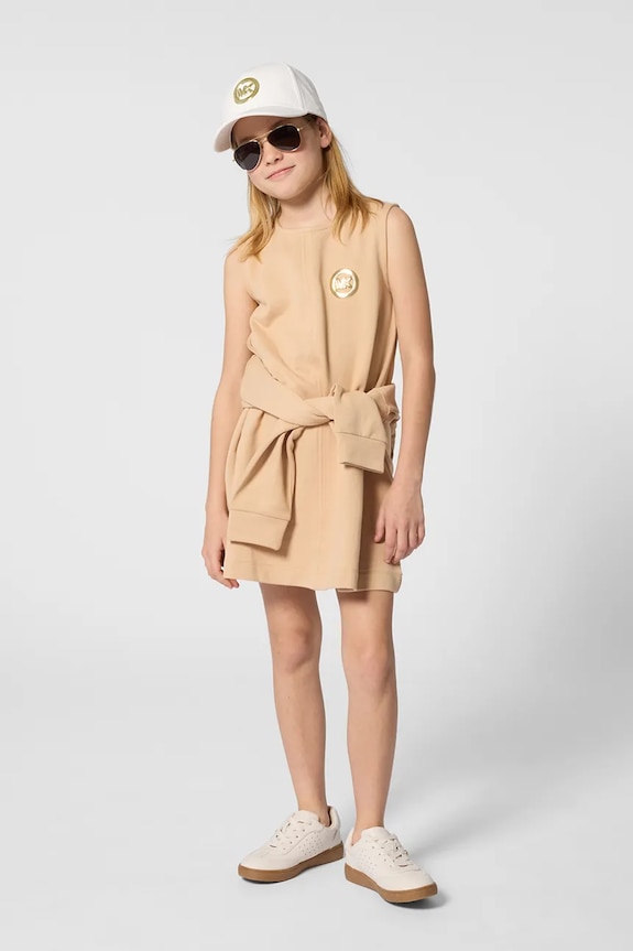 Michael Kors sukienka bawełniana dziecięca bawełna brązowy R30595.94.108