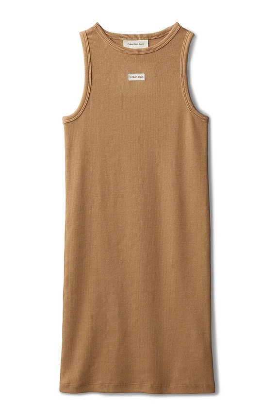 Calvin Klein Jeans sukienka bodycon LVCKSJH07G.128.176.PPY2 brązowy SS26