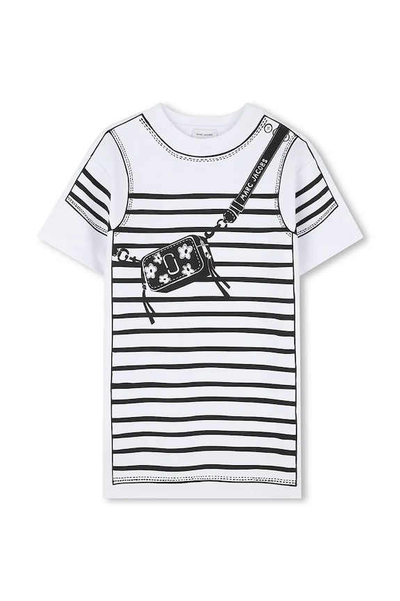 Dječja pamučna haljina Marc Jacobs W60715.114.150 bijela SS26