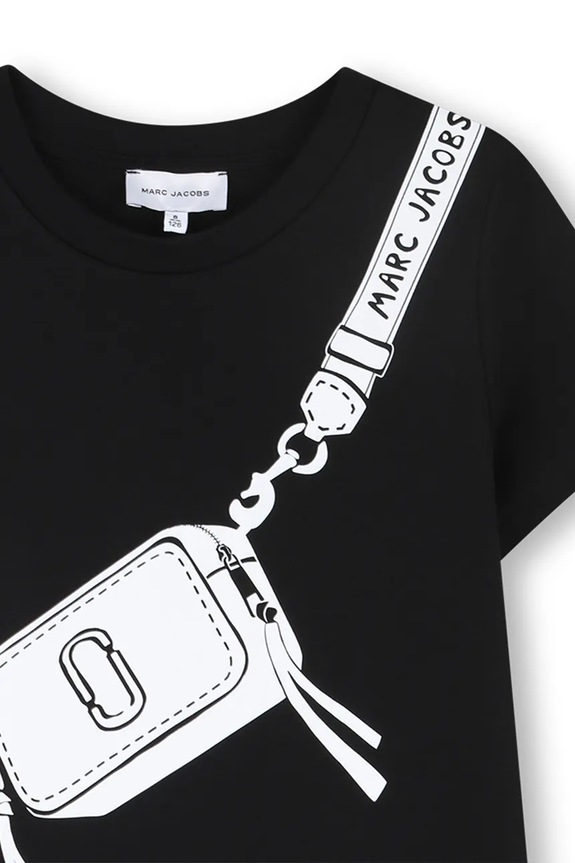 Deklice Otroška bombažna obleka Marc Jacobs W60711.102.108 črna