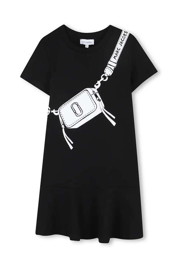 Dievčenské bavlnené šaty Marc Jacobs bavlna čierna W60711.156