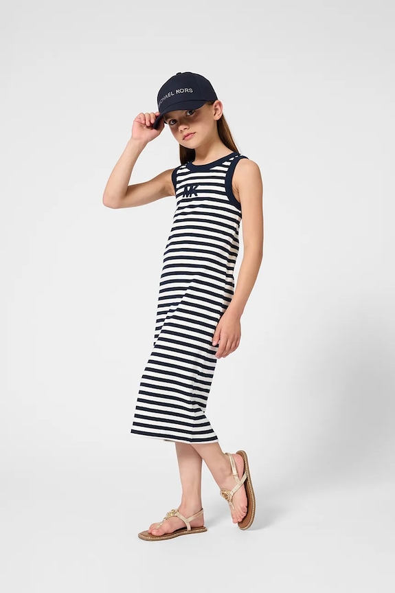 Michael Kors rochie cu bumbac bleumarin R30640.156