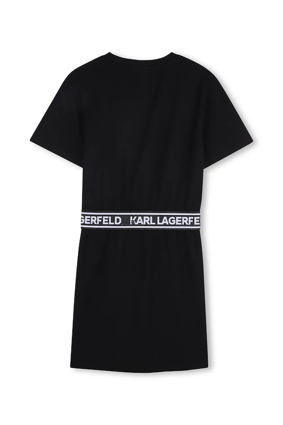 Παιδικό βαμβακερό φόρεμα Karl Lagerfeld Z31152.156.162 μαύρο SS26