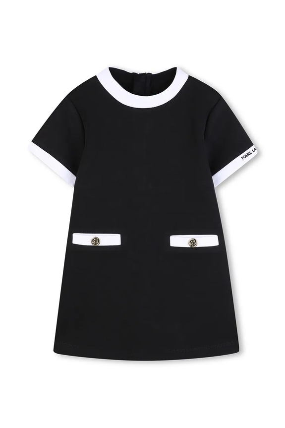 Παιδικό φόρεμα Karl Lagerfeld απλικέ μαύρο Z31062.86.108