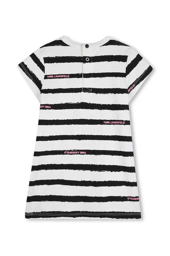 Παιδικό βαμβακερό φόρεμα Karl Lagerfeld Z31058.67.81 λευκό SS26