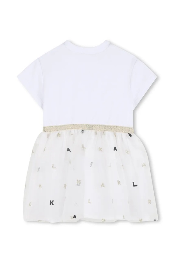 Παιδικό φόρεμα Karl Lagerfeld Z31043.86 λευκό SS26