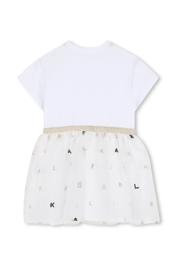 Παιδικό φόρεμα Karl Lagerfeld Z31043.86 λευκό SS26