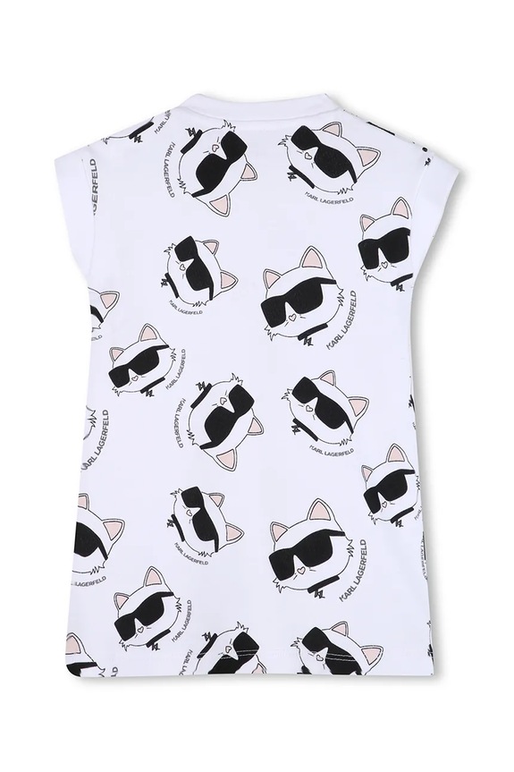 Βρεφικό βαμβακερό φόρεμα Karl Lagerfeld Z31260.71.81 λευκό SS26