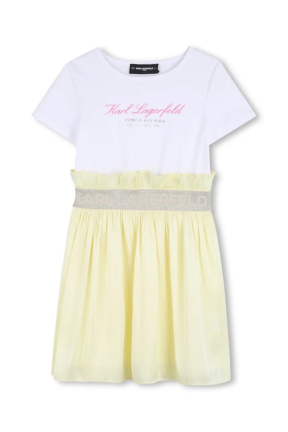Φόρεμα Karl Lagerfeld Z31146.114.150 κίτρινο SS26