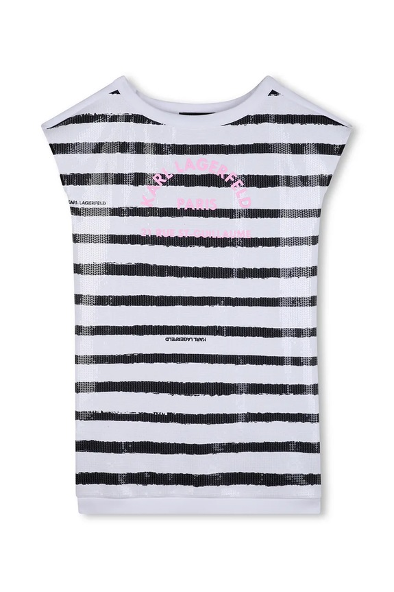 Dívčí šaty Karl Lagerfeld Z31149.156.162 bílá SS26