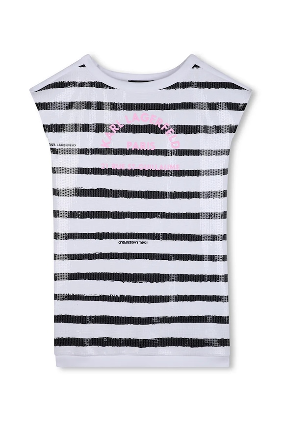 Dívčí šaty Karl Lagerfeld Z31149.156.162 bílá SS26