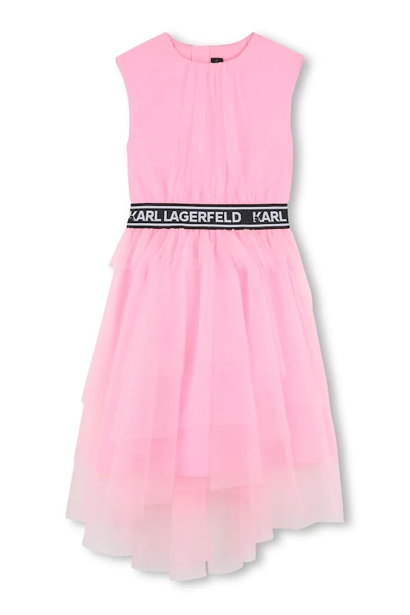 Παιδικό φόρεμα Karl Lagerfeld Z31147.156.162 ροζ SS26