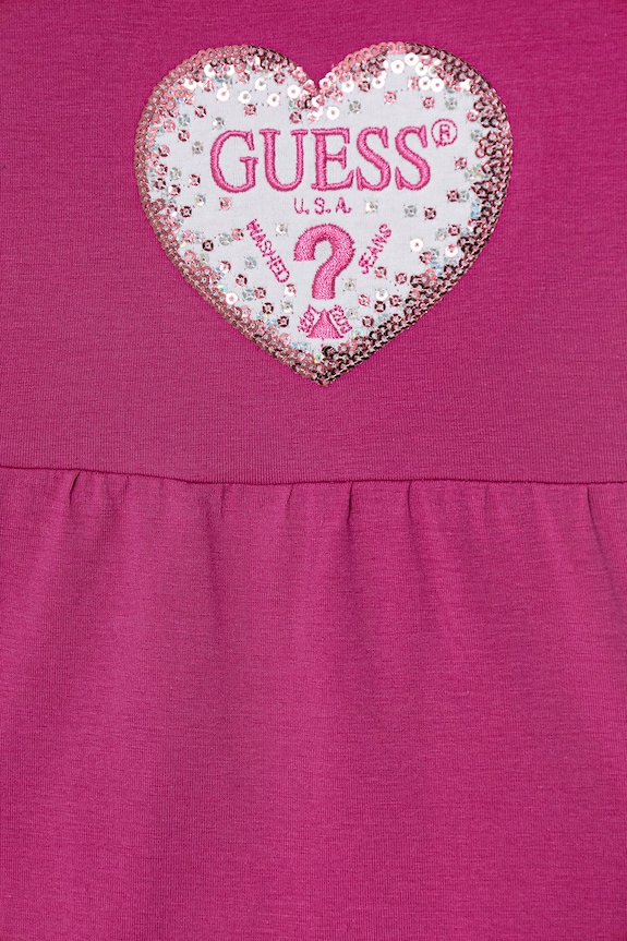 Κοριτσίστικα Guess Φόρεμα βαμβάκι με ελαστάν A6GK07.K6YW4.PPY2.M ροζ