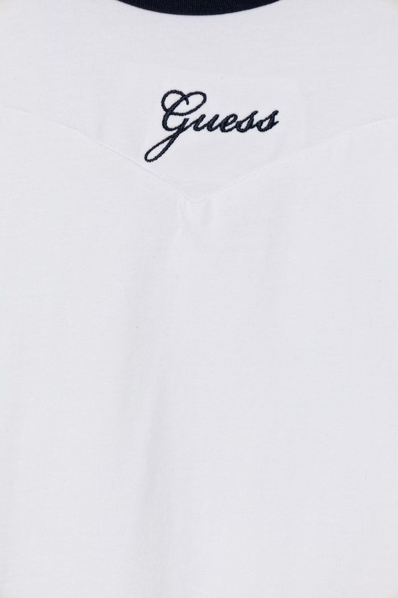 Dievča Guess letné šaty bavlnené s elastanom J6GK03.J1314.PPY2.M biela