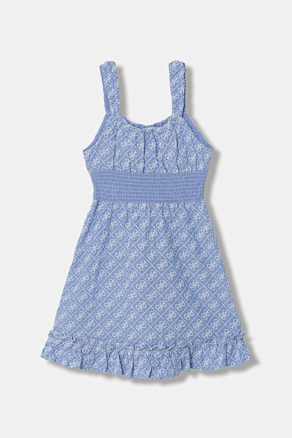 Guess sukienka letnia bawełniana niebieski J6GK22.WR300.PPY2.M