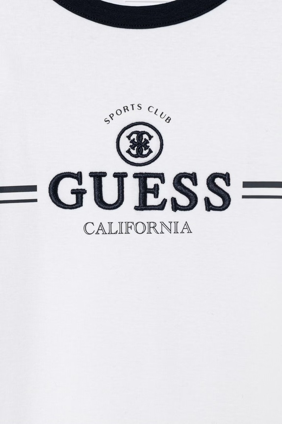 Dievča Guess šaty s bavlnou J6GK26.KCQX1.PPY2.M biela