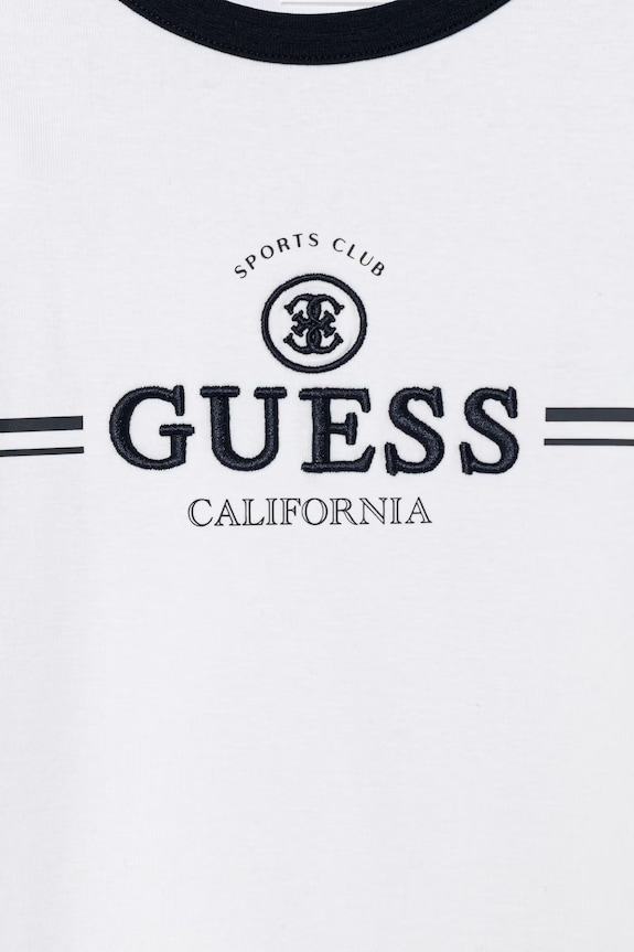 Dievča Guess šaty s bavlnou J6GK26.KCQX1.PPY2.M biela