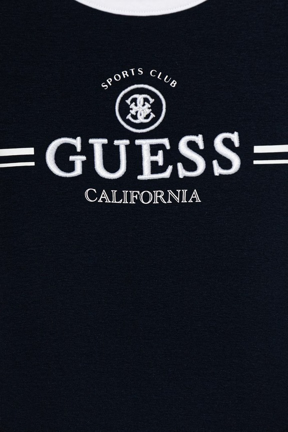 Dievča Guess šaty s bavlnou J6GK26.KCQX1.PPY2.M tmavomodrá