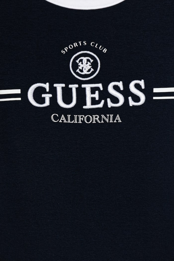 Dievča Guess šaty s bavlnou J6GK26.KCQX1.PPY2.M tmavomodrá