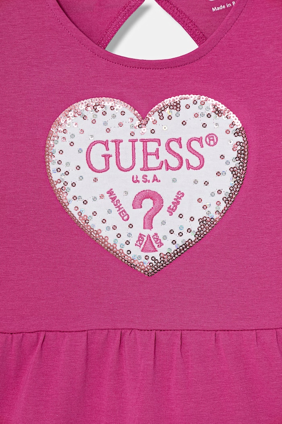 Fete Guess rochie bumbac cu elastan K6GK12.K6YW4.PPY2.M roz