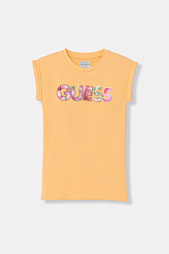 Guess rochie bumbac cu elastan portocaliu K6GK10.KAE24.PPY2.M