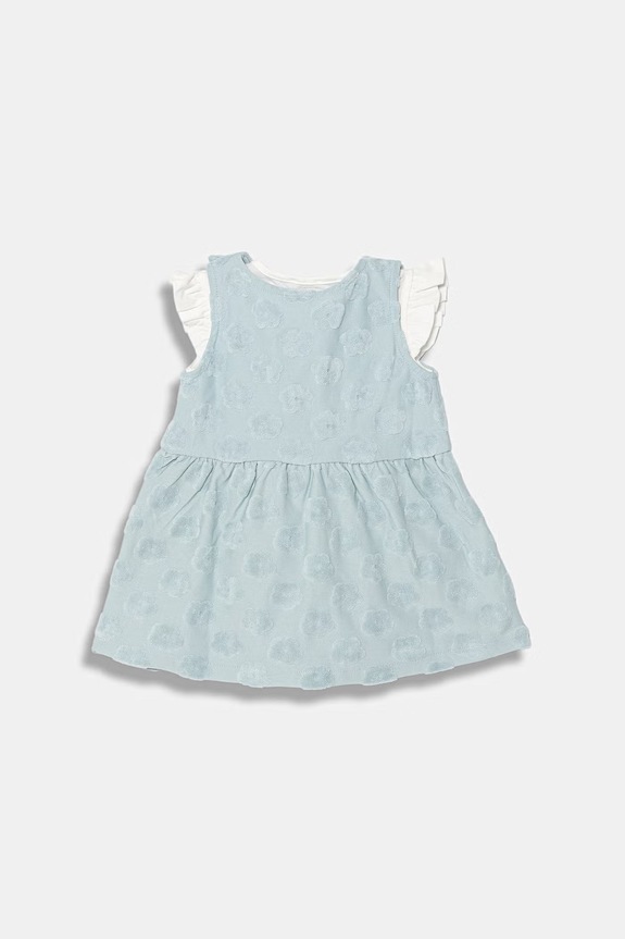 United Colors of Benetton rochie evazată cu bumbac 3VWSAV00Q.W.Stagionale albastru SS26