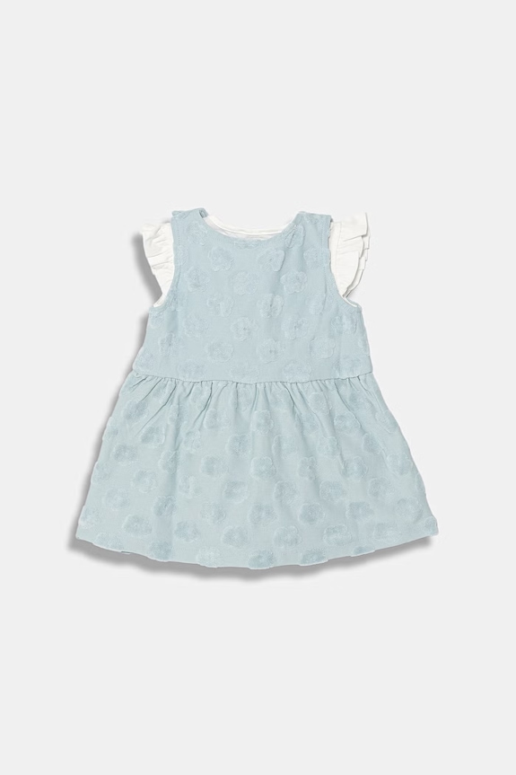 United Colors of Benetton rochie evazată cu bumbac 3VWSAV00Q.W.Stagionale albastru SS26