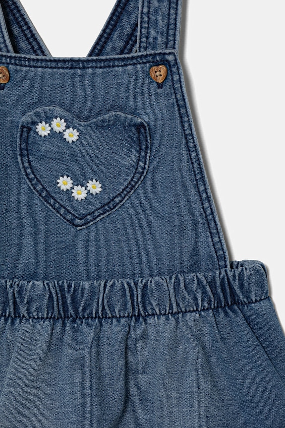 Fete United Colors of Benetton rochie de vară din denim 4BAYAT01M.W.Stagionale bleumarin