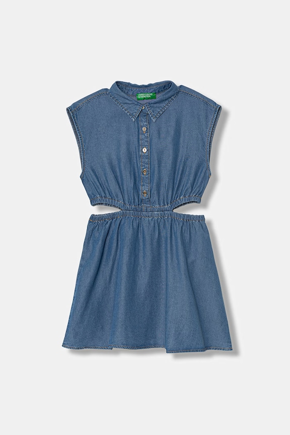 United Colors of Benetton rochie de vară din lyocell albastru 4FFKCV03T.G.Stagionale