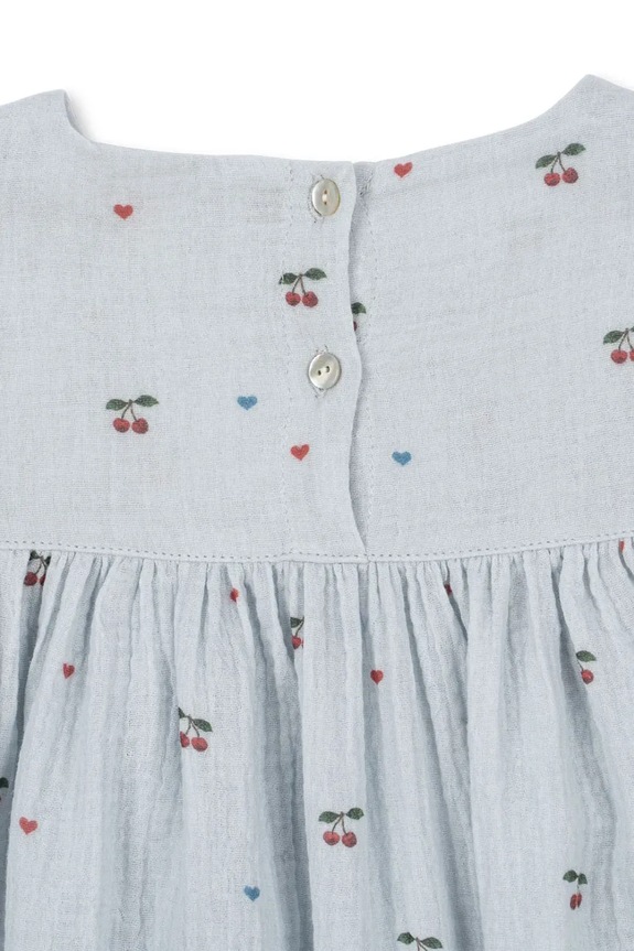 Konges Sløjd šaty bavlnené COCO DRESS GOTS modrá KS105322.PPY2