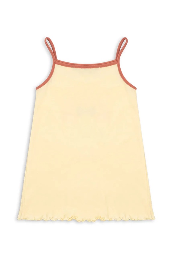 Dziewczynka Konges Sløjd sukienka bawełniana ERA STRAP DRESS OCS KS105358.PPY2 żółty