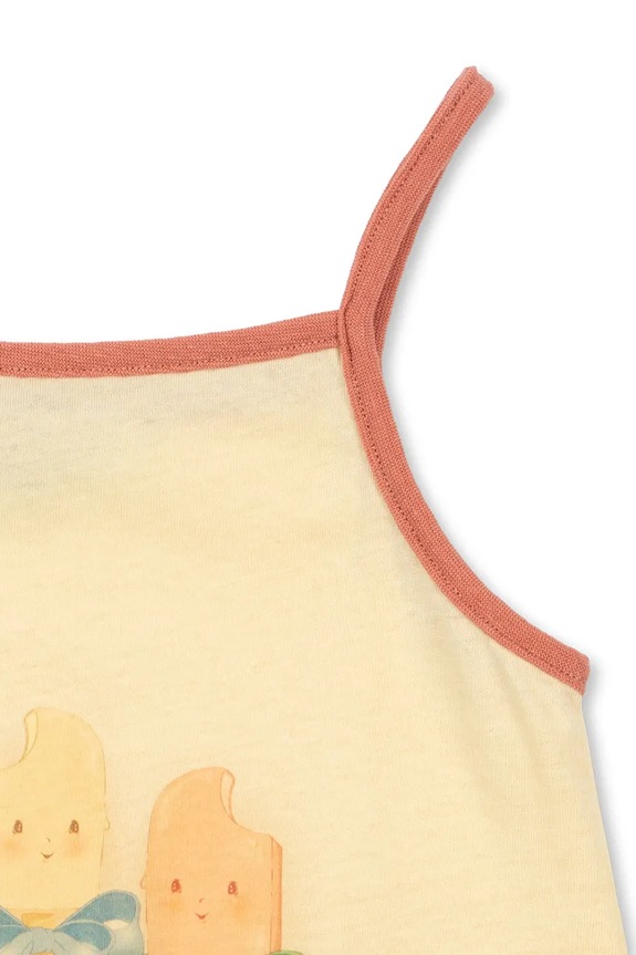 Konges Sløjd sukienka bawełniana ERA STRAP DRESS OCS żółty KS105358.PPY2