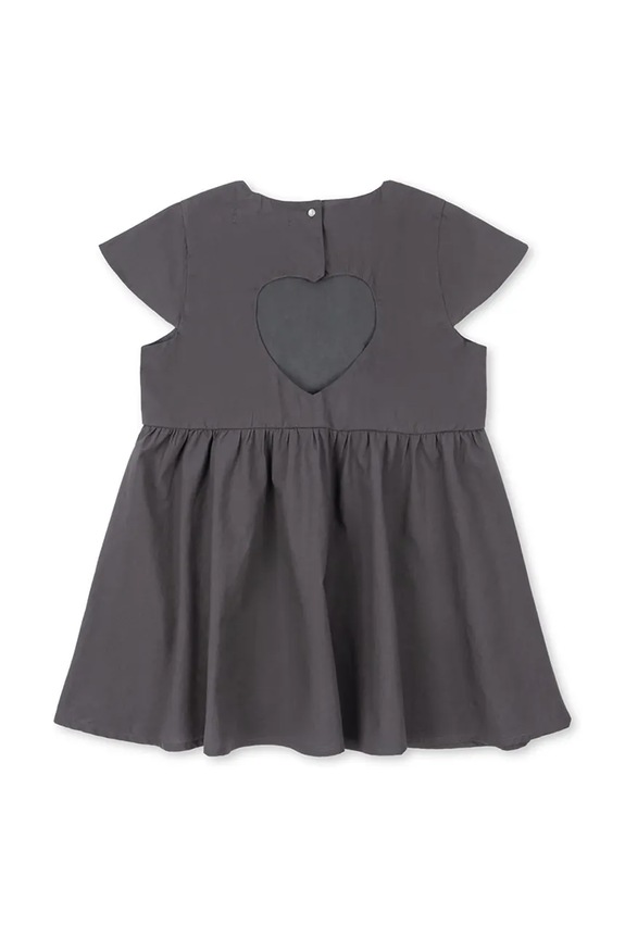 Dziewczynka Konges Sløjd sukienka bawełniana HEARLY DRESS GOTS KS105411.PPY2 szary