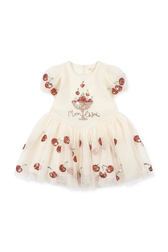 Konges Sløjd sukienka HEARTLILY DRESS biały KS105412.PPY2