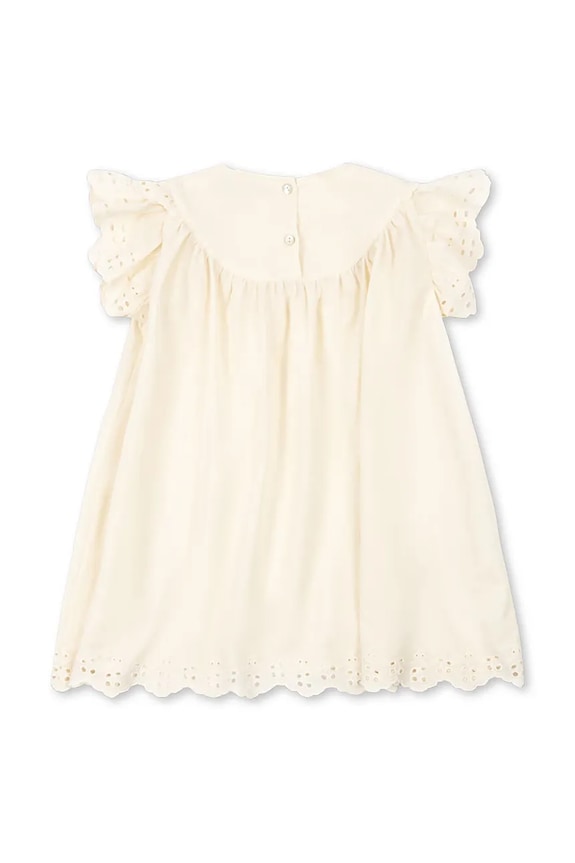 Konges Sløjd šaty s rozšíreným strihom bavlnené POSEY DRESS KS105525.PPY2 béžová SS26