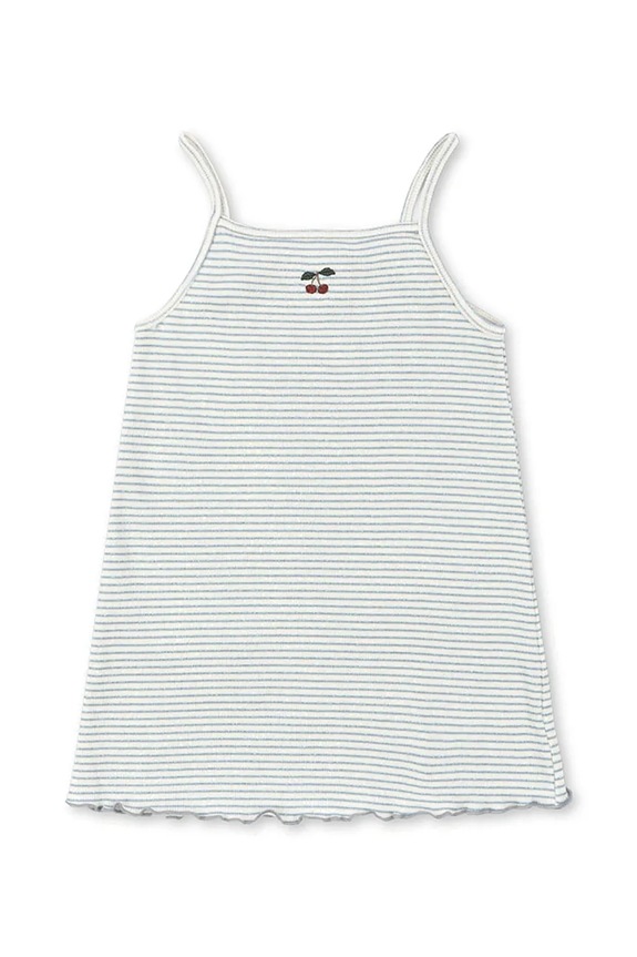 Konges Sløjd šaty s bavlnou ROLI STRAP DRESS OCS KS105532.PPY2 modrá SS26