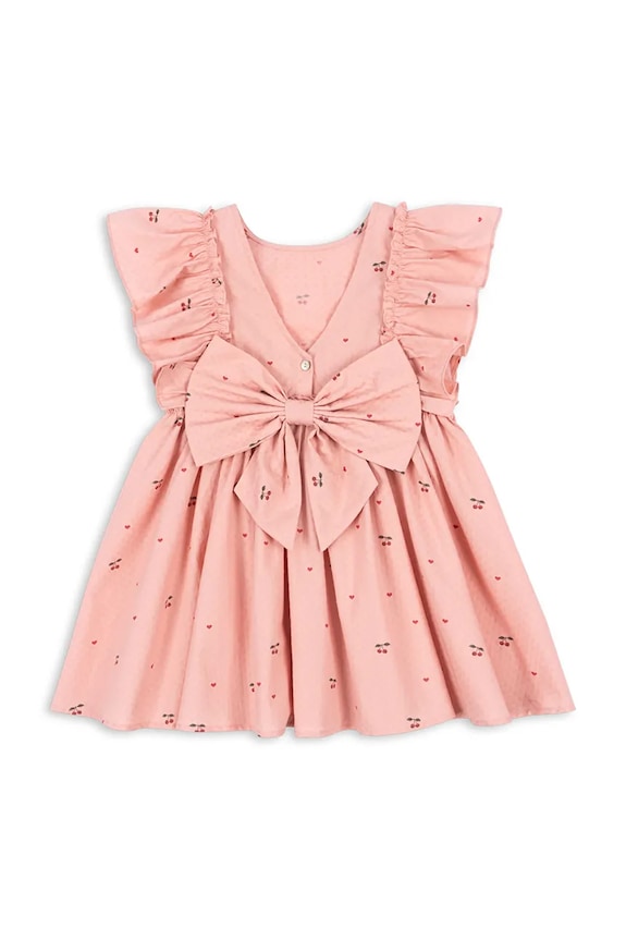 Dievča Konges Sløjd šaty bavlnené EVIA FRILL DRESS GOTS KS105660.PPY2 ružová