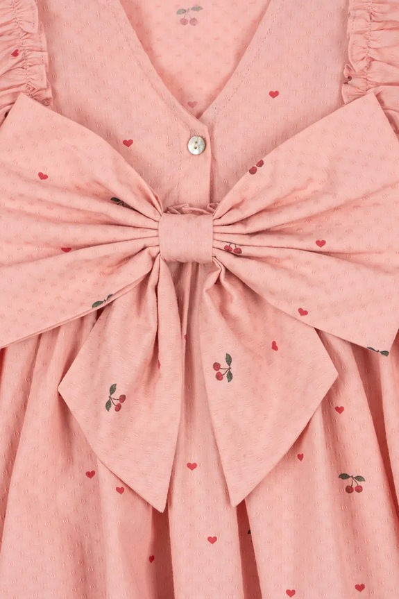 Konges Sløjd šaty bavlnené EVIA FRILL DRESS GOTS ružová KS105660.PPY2