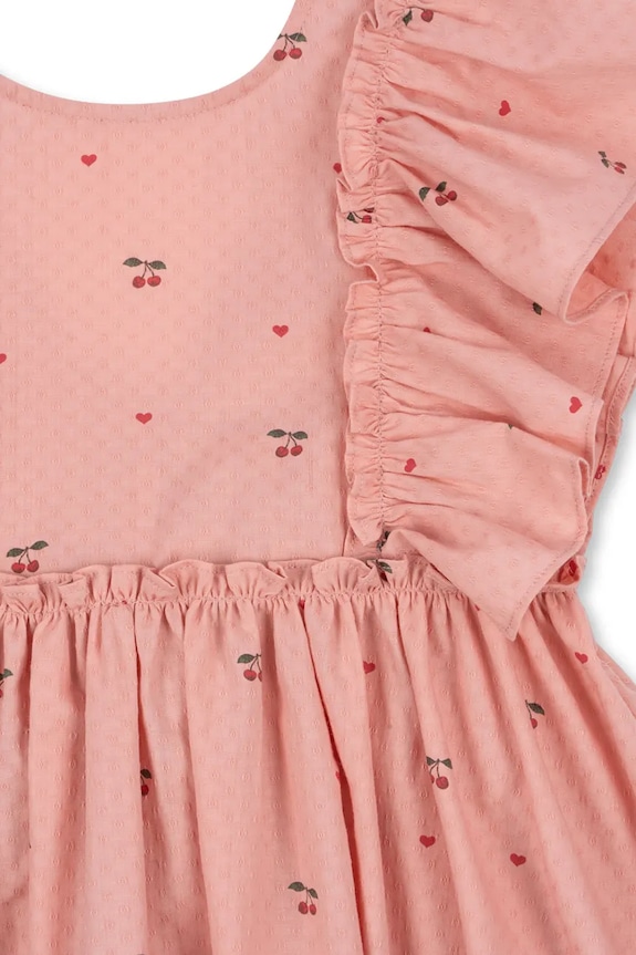 Konges Sløjd šaty bavlnené EVIA FRILL DRESS GOTS KS105660.PPY2 ružová