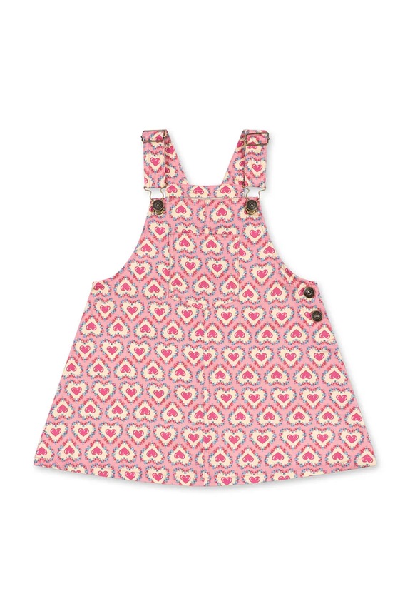 Konges Sløjd poletna obleka bombažna FRANKIE OVERALL DRESS GOTS roza KS103181.PPY2