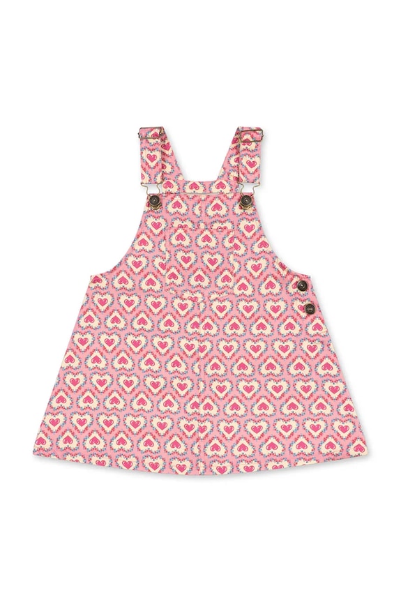 Konges Sløjd poletna obleka bombažna FRANKIE OVERALL DRESS GOTS roza KS103181.PPY2