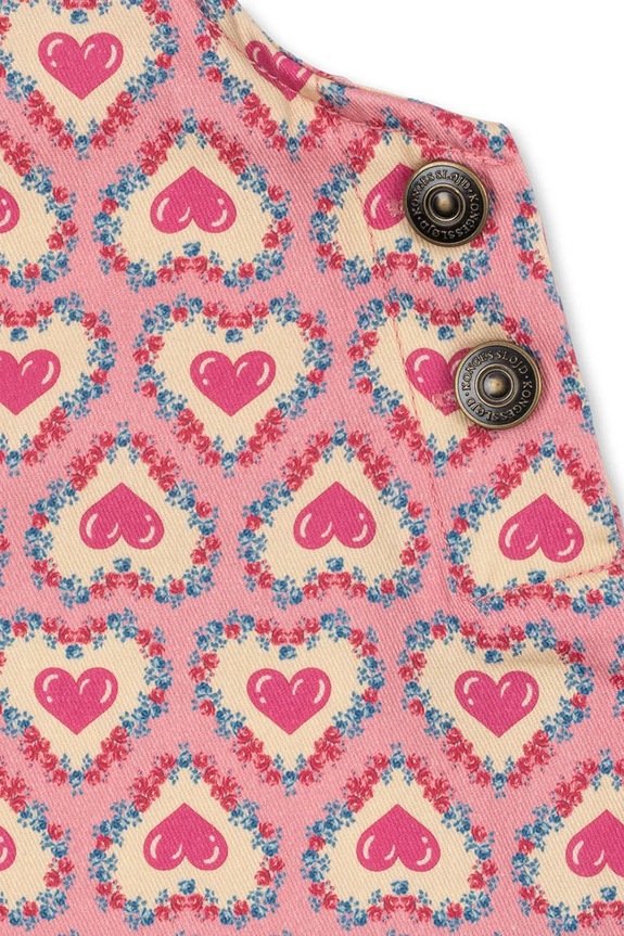 Konges Sløjd poletna obleka bombažna FRANKIE OVERALL DRESS GOTS roza KS103181.PPY2