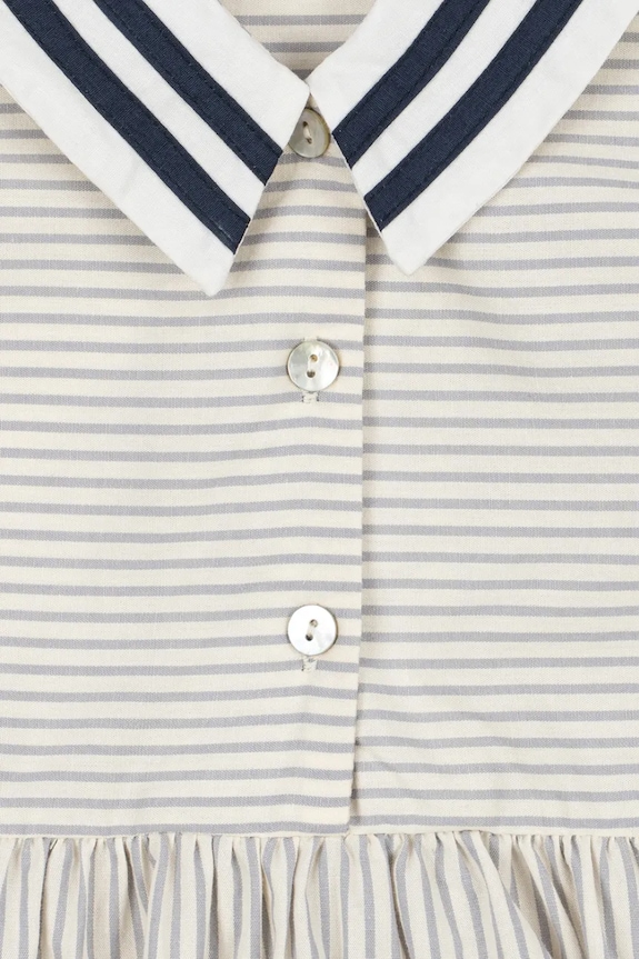 Konges Sløjd φόρεμα flared βαμβακερό ALLIE SAILOR DRESS GOTS KS105253.PPY2 λευκό