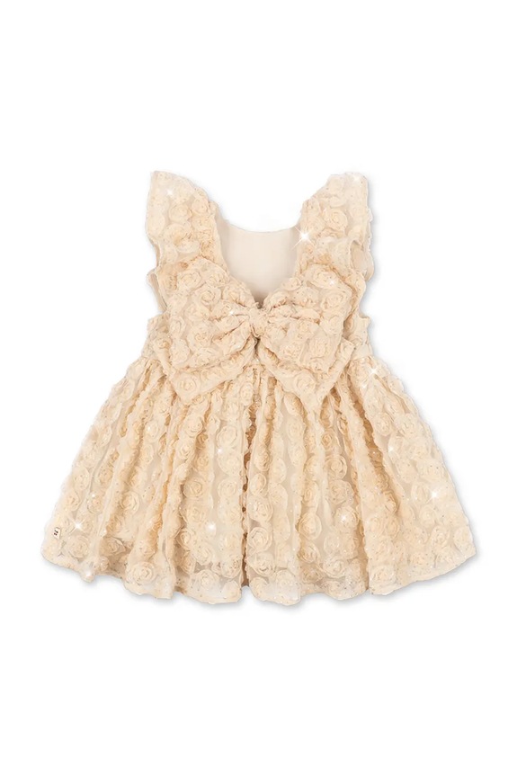 Dievča Konges Sløjd šaty ALLY DRESS KS105258.PPY2 béžová