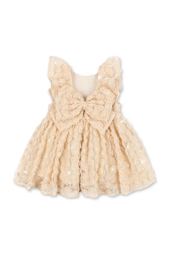 Dievča Konges Sløjd šaty ALLY DRESS KS105258.PPY2 béžová