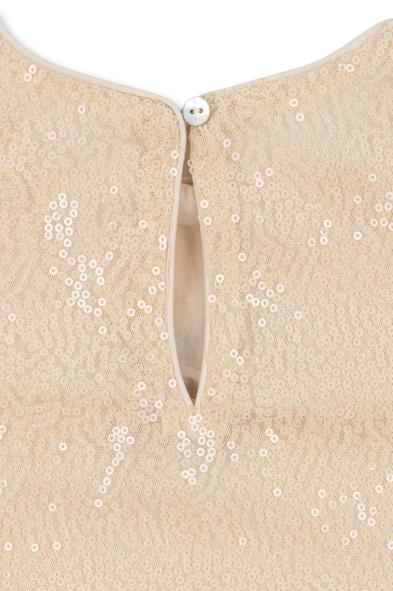 Dievča Konges Sløjd šaty ARIES SEQUIN DRESS GRS KS105263.PPY2 béžová
