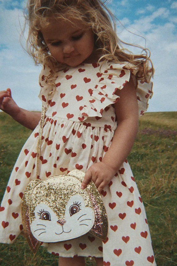 Konges Sløjd φόρεμα βαμβακερό CIANNA BOW DRESS GOTS ροζ KS105314.PPY2
