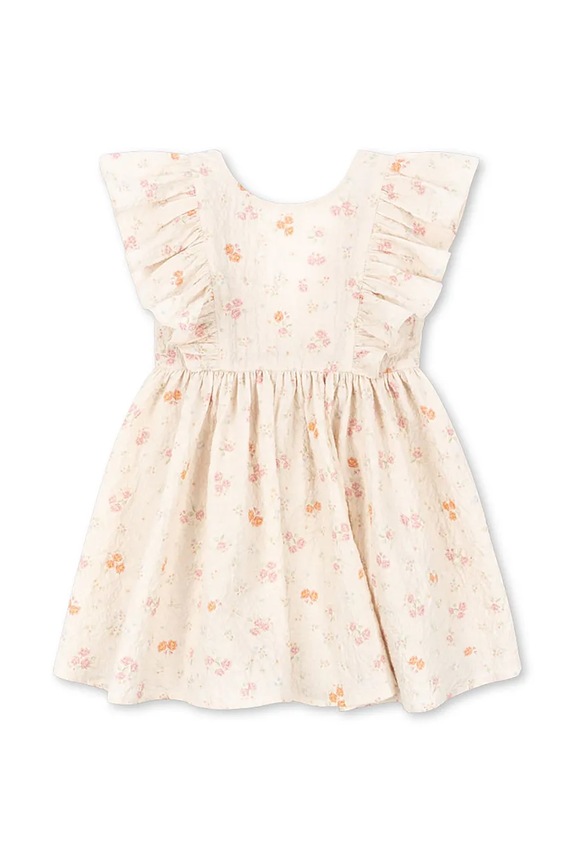 Konges Sløjd φόρεμα με βαμβάκι ELIN FRILL DRESS GOTS KS105338.PPY2 μπεζ SS26